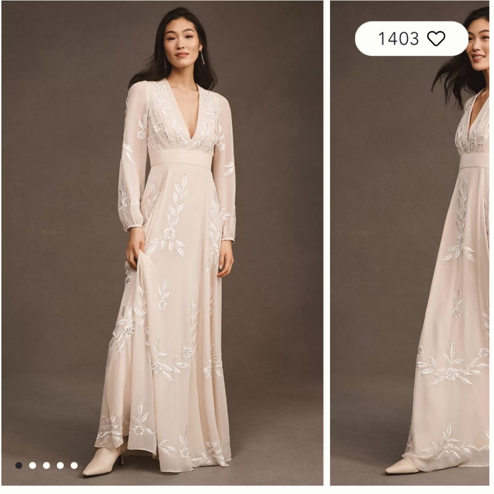 BHLDN Cream Floral Maxi Dress